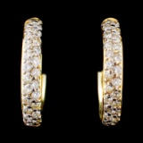 18K Yellow Gold 0.50ct Diamond Earrings
