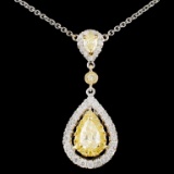 18K Gold 1.40ctw Fancy Diamond Necklace