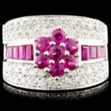 18K Gold 1.75ct Ruby & 0.84ctw Diamond Ring