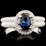 14K Gold 1.31ct Sapphire & 0.63ctw Diamond Ring