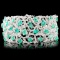 18K Gold 18.40ct Emerald & 4.88ctw Diamond Bracele