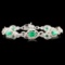 14K Gold 3.58ct Emerald & 2.71ctw Diamond Bracelet