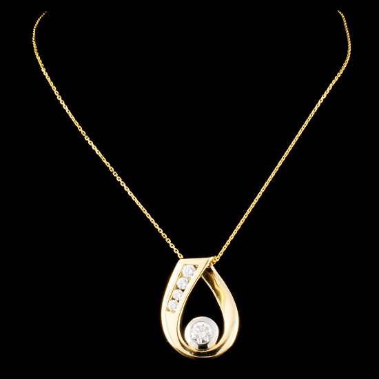 14K Gold 0.45ctw Diamond Pendant