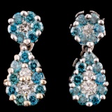 18K Gold 0.96ctw Diamond Earrings