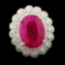 18K Gold 8.52ct Ruby & 1.13ctw Diamond Ring