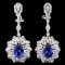 18K Gold 4.72ctw Tanzanite & 3.17ctw Diamond Earri