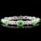 18K Gold 6.47ct Tsavorite & 2.35ctw Diamond Bracel