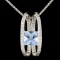 14K White Gold 3.50ct Aquamarine & 1.00ct Diamond