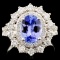 14K Gold 1.82ct Tanzanite & 1.03ctw Diamond Ring