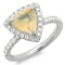 14K Gold 1.00ct Opal & 0.55ct Diamond Ring