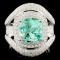 18K Gold 3.87ct Emerald & 2.13ctw Diamond Ring