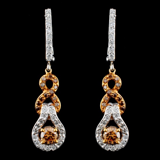 14K Gold 0.91ctw Diamond Earrings