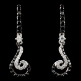 14K White Gold 0.93ctw Fancy Diamond Earrings