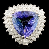 14K Gold 6.82ct Tanzanite & 1.39ctw Diamond Ring