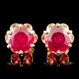 14K Gold 4.41ctw Ruby Earrings