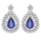 14K Gold 11.00ct Tanzanite & 4.00ct Diamond Earrin