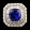 18K Gold 7.60ct Tanzanite & 3.33ctw Diamond Ring