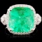 18K Gold 6.76ct Emerald & 0.65ctw Diamond Ring