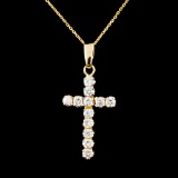 14K Gold 0.54ctw Diamond Pendant