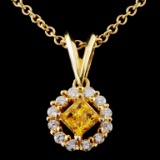 18K Yellow Gold 0.20ct Sapphire & 0.28ct Diamond P