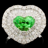 18K Gold 1.66ct Tsavorite & 1.64ctw Diamond Ring