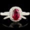 18K Gold 1.21ct Ruby & 0.29ctw Diamond Ring