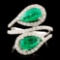 14K Gold 1.80ct Emerald & 0.76ctw Diamond Ring