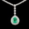 18K Gold 3.56ct Emerald 10.52ctw Diamond Necklace