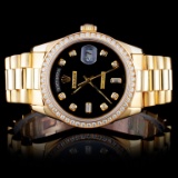 Rolex 18K YG 36MM Day-Date Diamond Watch