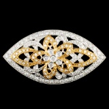 18K Gold 1.27ctw Diamond Brooch