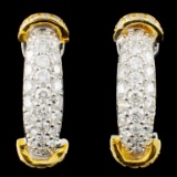 18K Gold 1.41ctw Diamond Earrings