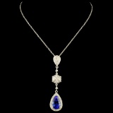 18K Gold 2.96ct Tanzanite & 0.59ctw Diamond Pendan