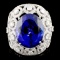 18K Gold 15.49ct Tanzanite & 2.68ctw Diamond Ring