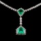 18K White Gold 1.93ct Emerald & 5.09ct Diamond Nec