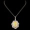 14K Gold 5.22ct Opal & 0.95ctw Diamond Pendant