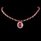 14K Rose Gold 40.16ctw Ruby & 2.33ct Diamond Neckl