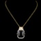 14K Gold Onyx & 0.19ctw Diamond Pendant