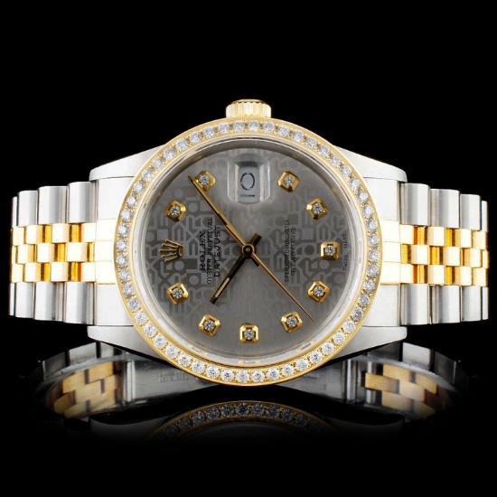 Rolex YG/SS DateJust Diamond 36MM Watch