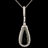 18K Gold 9.16ct Tourmaline & 1.09ctw Diamond Penda