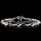 14K White Gold 1.00ctw Diamond Bracelet