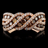 14K Rose Gold 0.85ctw Fancy Color Diamond Ring