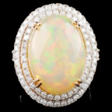 14K Gold 15.38ct Opal & 1.91ctw Diamond Ring