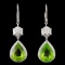 14K White Gold 10.13ct Peridot & 0.88ct Diamond Ea