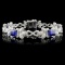 14K Gold 10.94ct Sapphire & 3.69ctw Diam Bracelet