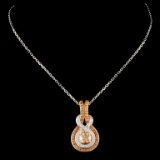 14K Gold 0.99ctw Fancy Color Diamond Pendant