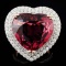 18K Gold 16.47ct Rubellite Tourmaline & 1.76ctw Di