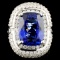 18K Gold 10.92ct Tanzanite & 3.76ctw Diamond Ring