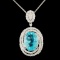 18K Gold 7.49ct Paraiba & 1.41ctw Diamond Pendant