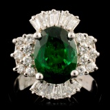 18K Gold 3.10ct Emerald & 0.86ctw Diamond Ring