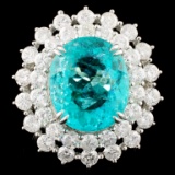 18K Gold 7.94ct Paraiba & 2.83ctw Diamond Ring